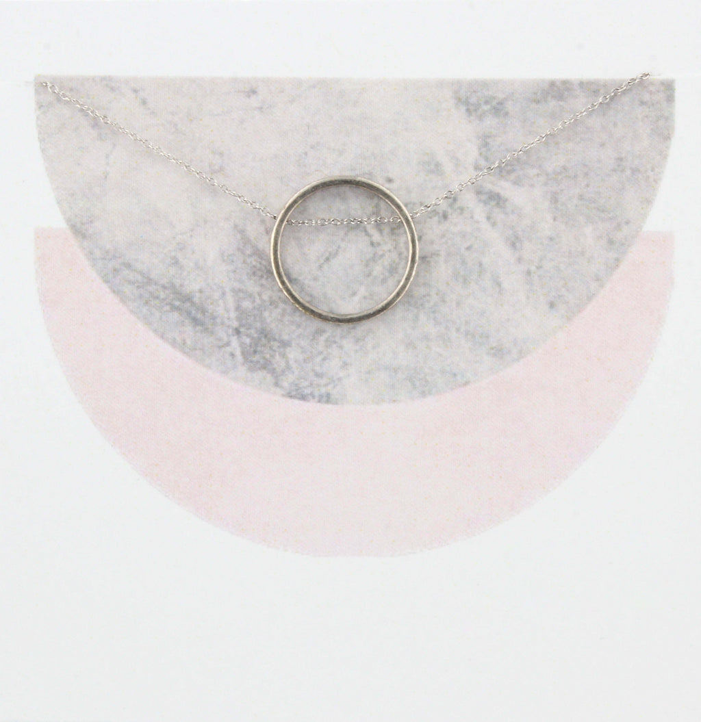 Silver Moon Circle Necklace