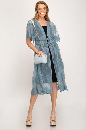 Blue Bell Lace Kimono
