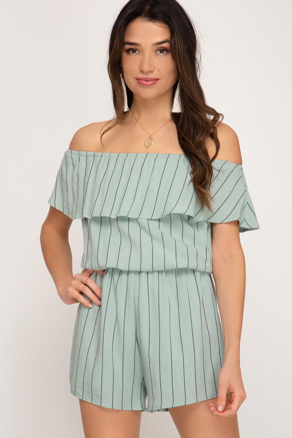 Mint to Be Striped Romper