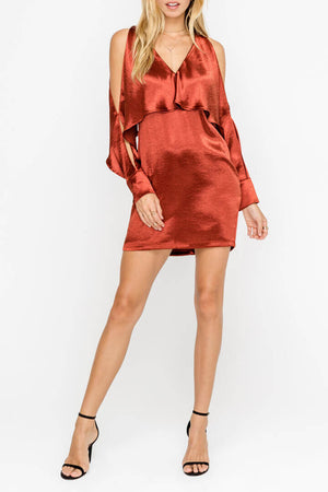Flamin’ Hot Satin Copper Silk Dress