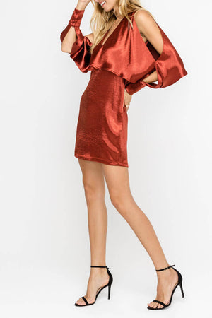 Flamin’ Hot Satin Copper Silk Dress