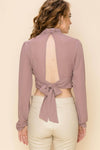 Want You Open Back Crop Blouse