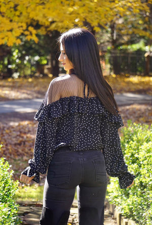Bryn Mesh Dotted Blouse
