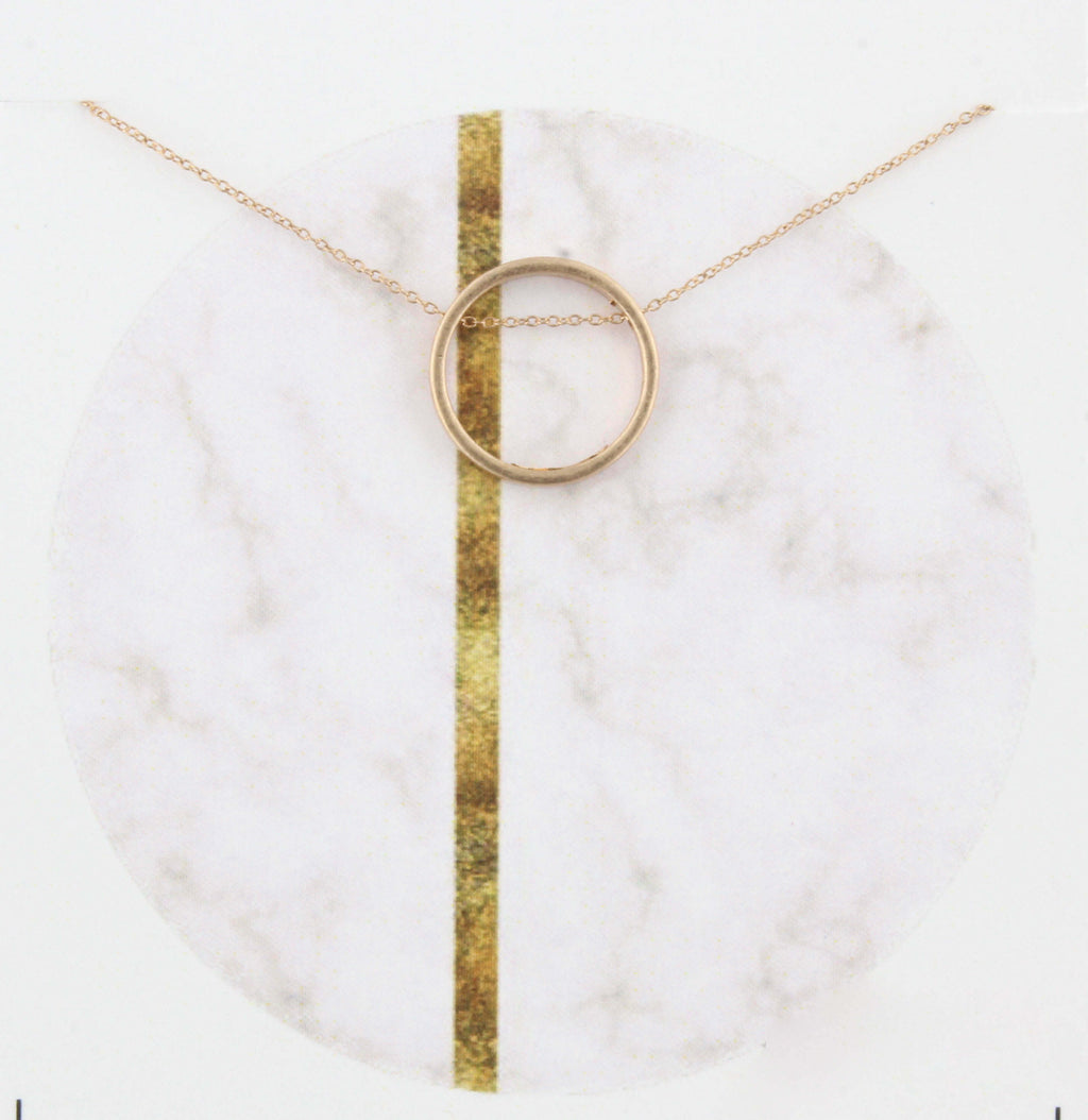 Gold Moon Circle Necklace