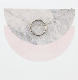 Silver Moon Circle Necklace