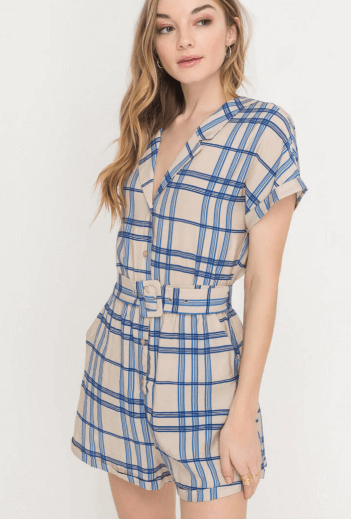 Don’t Waist My Time Grid Romper